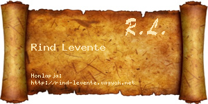 Rind Levente névjegykártya